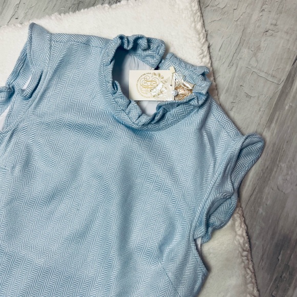 TBBC Hart’s Happy Race Day Beale Street Blue Herringbone Dress SZ M NWT - Picture 3 of 6